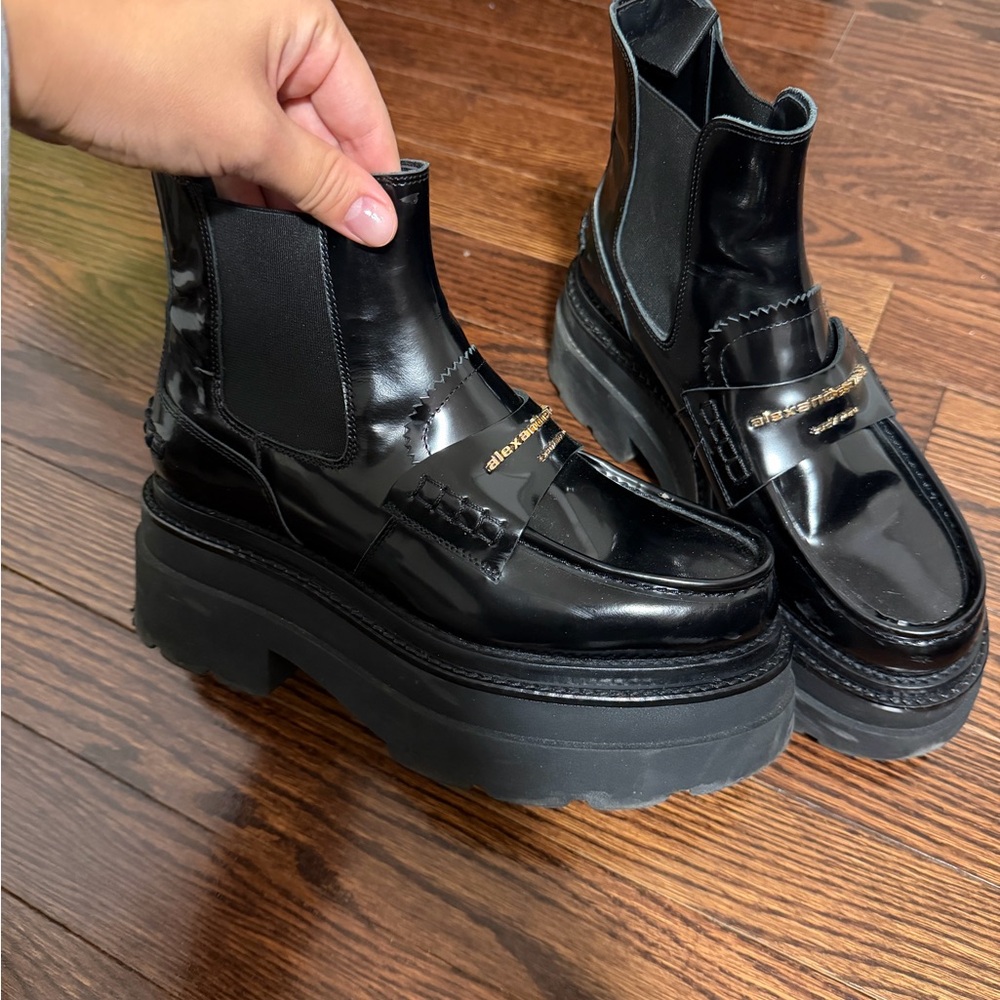 Alexander Wang Black Patent Leather Platform Shoes - Picture 2 of 3